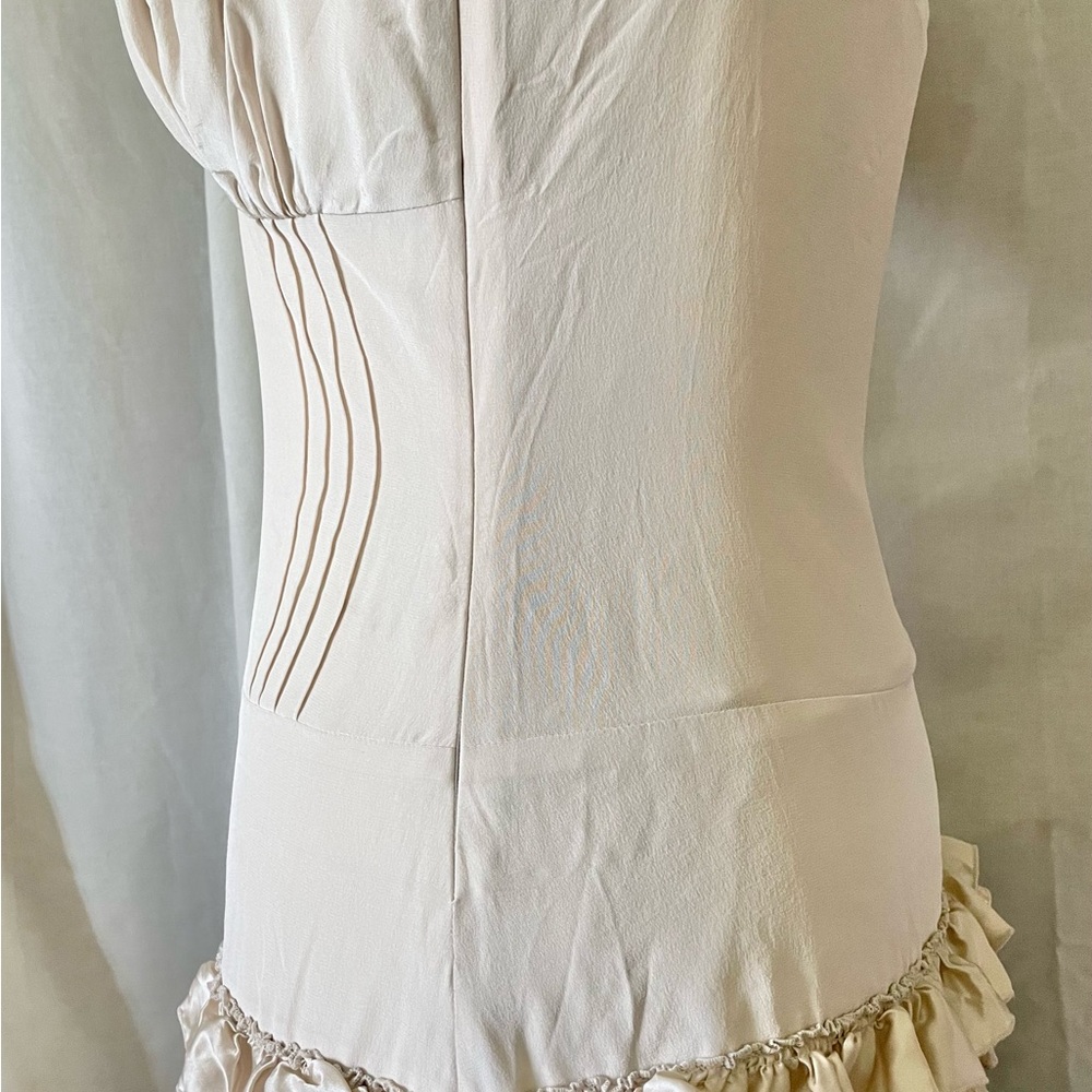 Elegant Cream Ruffle Prom Dress - Picture 5 of 15
